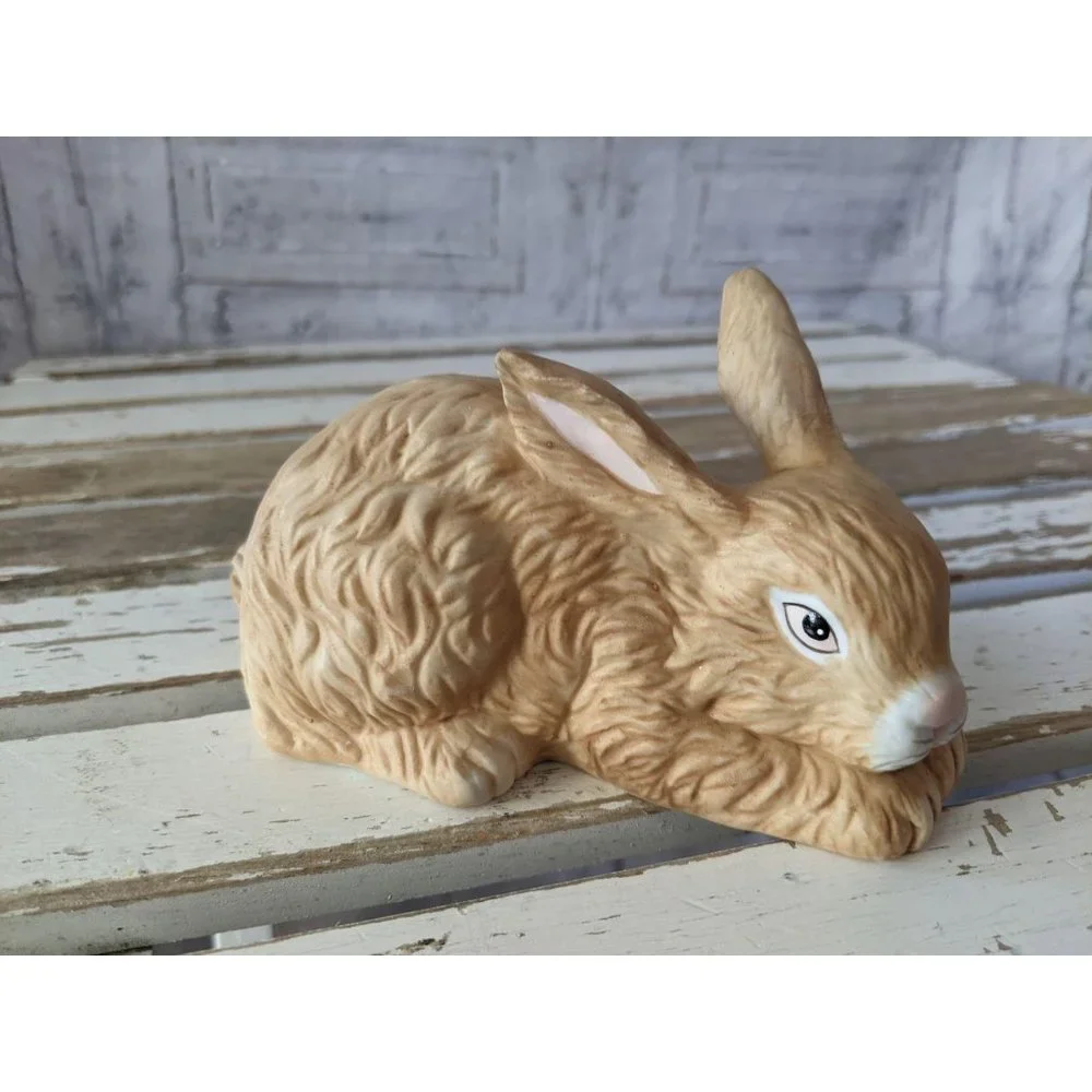 Brown‎ Easter bunny rabbit sculpture figurine home